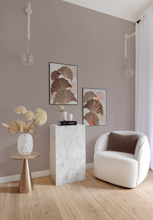 Czekoladowy Miłorząb Lewy Rose Gold Plakat 50x70cm
